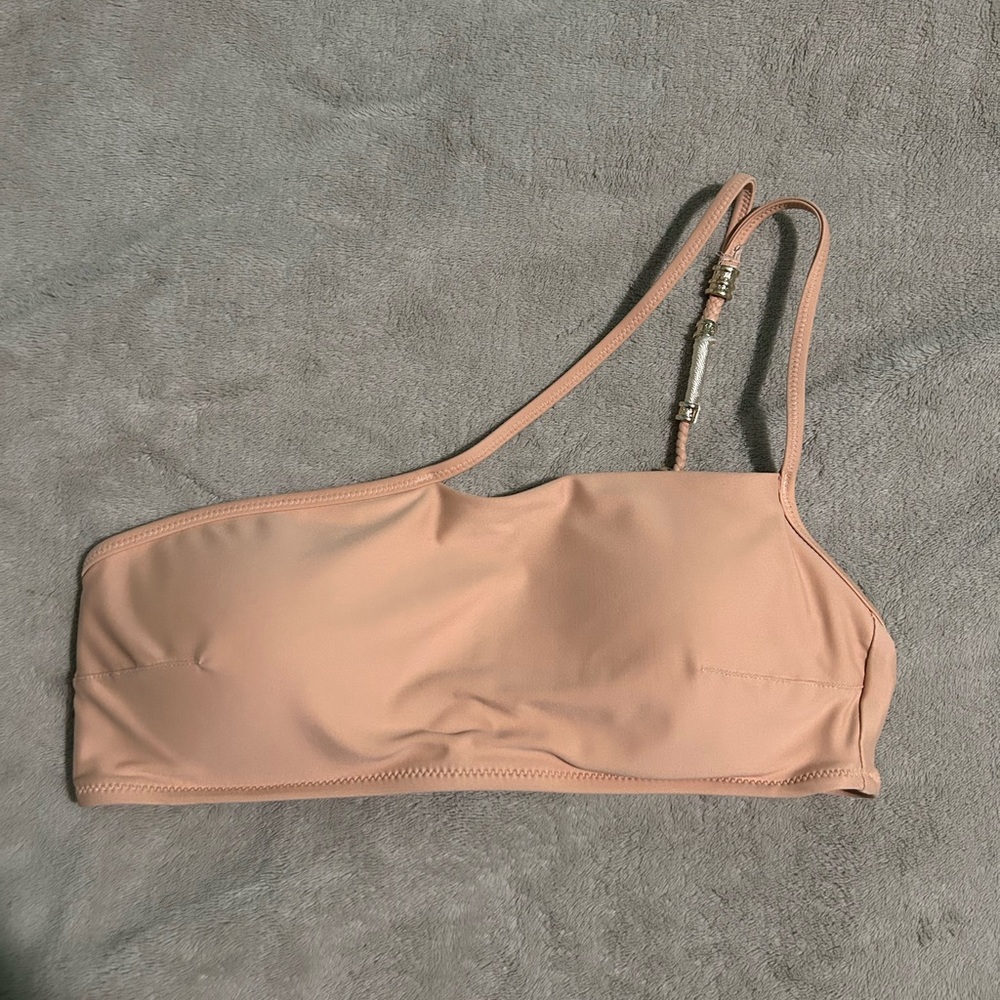 Asymmetrical Nude Bikini Top